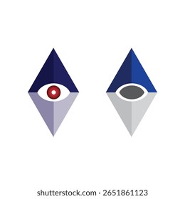 Logo de lettre Entreprise à l'intérieur de la forme de prisme triangulaire avec le style d'icône d'Image vectorielle Abstrait