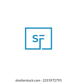 Corporate Letter SF in rectangle Monogram Logo Design Vector