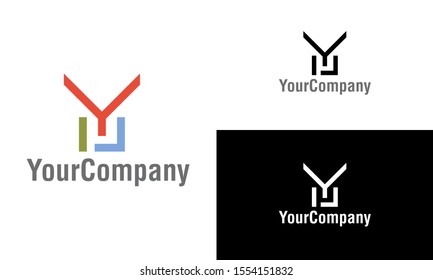 Corporate letter YM and letter YU logo design template. Simple and clean flat design of letter YM letter YU logo vector template.