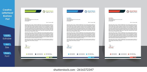 Corporate Letterhead Abstract Template. modern professional Business style letter head templates