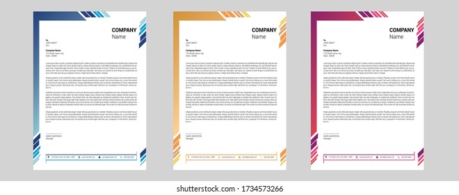 Corporate Letterhead Design With 3 Colors