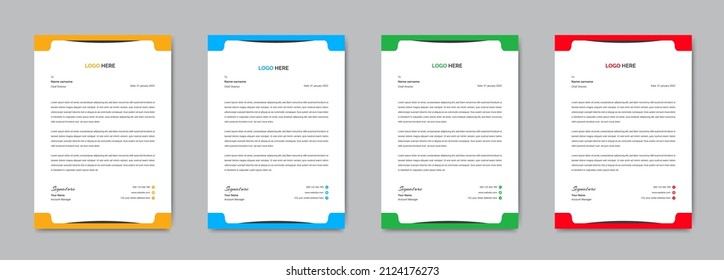 corporate letterhead design for any project. modern letterhead design for your business. letter head, Letterhead Template. minimalist style letterhead design. simple vector illustration. 