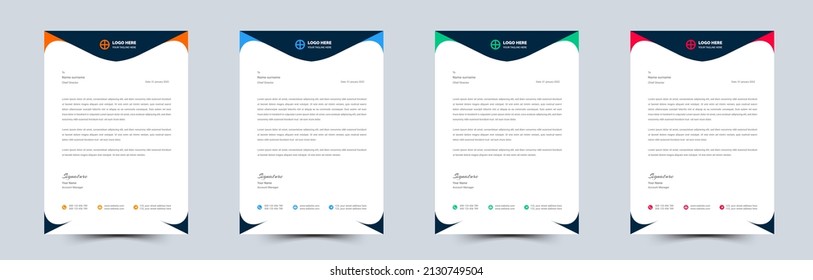 corporate letterhead design for any project. modern letterhead design for your business. letter head, Letterhead Template. minimalist style letterhead design. simple vector illustration. 