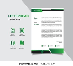 Corporate Letterhead Design Template. with standard sizes. corporate identity letterhead