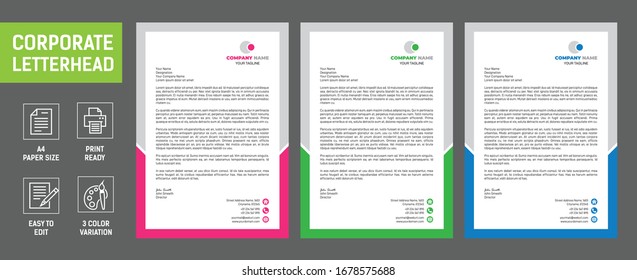 
Corporate letterhead design vector graphic, Business letterhead.