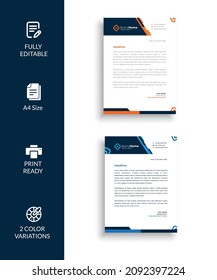 Plantilla vectorial de diseño de membrete corporativa, diseño de papel
