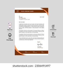 Corporate Letterhead Template Abstract Design , Editable Corporate Letterhead Template Abstract Design .