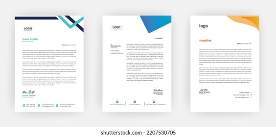 Corporate letterhead template design a4 size
