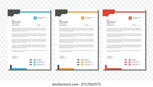 Corporate Letterhead Template Design, Clean and Modern Business Document
