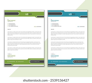 Corporate letterhead template design. Creative and Professional business letterhead design template.