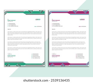 Corporate letterhead template design. Creative and Professional business letterhead design template.
