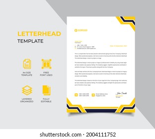 Corporate letterhead Template Design and Modern Business with creative shape