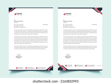 Corporate Letterhead Template Design. With Two Types Of Different Designs And Vector illustrations. And One Colors Variations