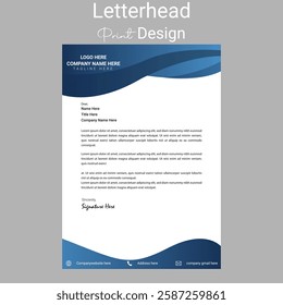 Corporate Letterhead template. Minimalist, Professional, customizable, Editable, printable and Modern Design For  Office use .Branding, high Quality Corporate Template