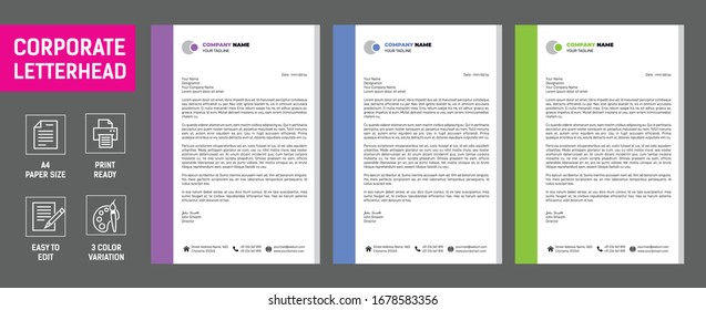 
Corporate Letterhead Template vector graphic