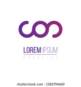 Corporate letters COC or infinity loop Logo design. business identity. Stock Vector illustration isolated on white background.