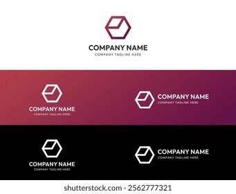 Corporate logo, box shape, hexagon