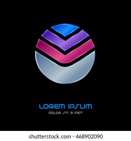 Corporate logo design template, Metal edition, Vector Eps 10