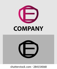 Corporate Logo E Letter company vector design template 