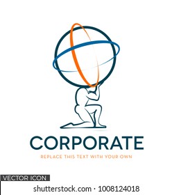 Corporate Logo / Icon Of God Atlas holding Globe