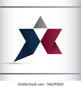 Corporate logo, star, arrows