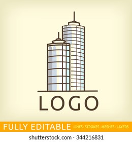 Corporate logo template.  Fully editable outlines, saved lines and layers. Modern vector concept.