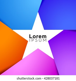 Corporate Logo Template With Star Shaped Element : Vector Illustration