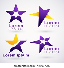 Corporate Logo Template With Star Shaped Element : Vector Illustration