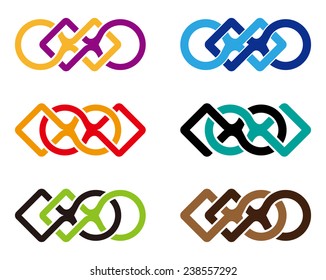 Corporate looped rhombus and round vector design logo template. Business symbol.  You can use in the commerce, financial, construction ,spinning and communication concept of pattern. 