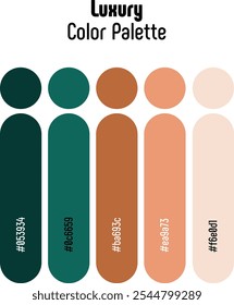 Corporate and Luxury Color Palette Template Guide. RGB color combination set example for graphic design, art, fashion or website. Abstract, vector.