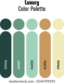 Corporate and Luxury Color Palette Template Guide. RGB color combination set example for graphic design, art, fashion or website. Abstract, vector.