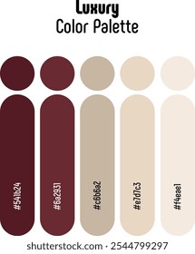 Corporate and Luxury Color Palette Template Guide. RGB color combination set example for graphic design, art, fashion or website. Abstract, vector.