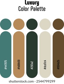 Corporate and Luxury Color Palette Template Guide. RGB color combination set example for graphic design, art, fashion or website. Abstract, vector.