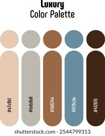 Corporate and Luxury Color Palette Template Guide. RGB color combination set example for graphic design, art, fashion or website. Abstract, vector.