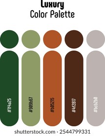 Corporate and Luxury Color Palette Template Guide. RGB color combination set example for graphic design, art, fashion or website. Abstract, vector.