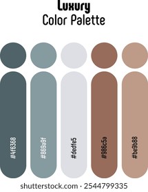 Corporate and Luxury Color Palette Template Guide. RGB color combination set example for graphic design, art, fashion or website. Abstract, vector.