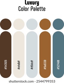 Corporate and Luxury Color Palette Template Guide. RGB color combination set example for graphic design, art, fashion or website. Abstract, vector.