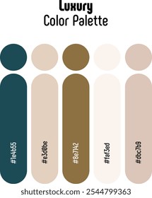 Corporate and Luxury Color Palette Template Guide. RGB color combination set example for graphic design, art, fashion or website. Abstract, vector.