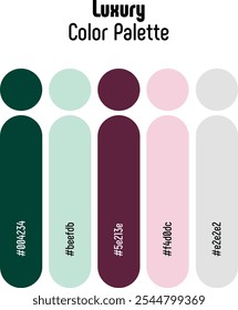 Corporate and Luxury Color Palette Template Guide. RGB color combination set example for graphic design, art, fashion or website. Abstract, vector.