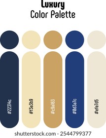 Corporate and Luxury Color Palette Template Guide. RGB color combination set example for graphic design, art, fashion or website. Abstract, vector.