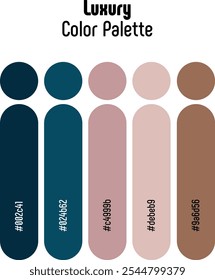 Corporate and Luxury Color Palette Template Guide. RGB color combination set example for graphic design, art, fashion or website. Abstract, vector.