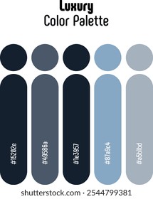 Corporate and Luxury Color Palette Template Guide. RGB color combination set example for graphic design, art, fashion or website. Abstract, vector.