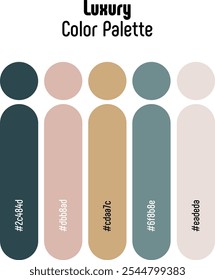 Corporate and Luxury Color Palette Template Guide. RGB color combination set example for graphic design, art, fashion or website. Abstract, vector.