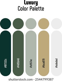 Corporate and Luxury Color Palette Template Guide. RGB color combination set example for graphic design, art, fashion or website. Abstract, vector.