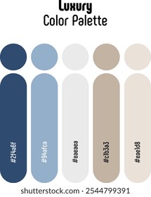 Corporate and Luxury Color Palette Template Guide. RGB color combination set example for graphic design, art, fashion or website. Abstract, vector.