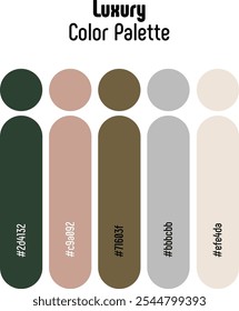 Corporate and Luxury Color Palette Template Guide. RGB color combination set example for graphic design, art, fashion or website. Abstract, vector.