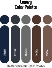 Corporate and Luxury Color Palette Template Guide. RGB color combination set example for graphic design, art, fashion or website. Abstract, vector.