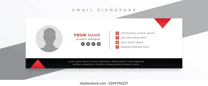 corporate mail signature card template with digital profile 