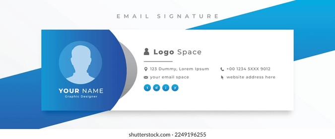 corporate mail signature card template in horizontal layout design 