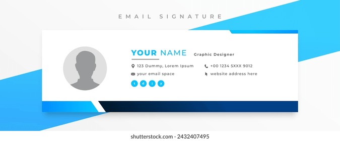 corporate mail signature card template design in minimal style 